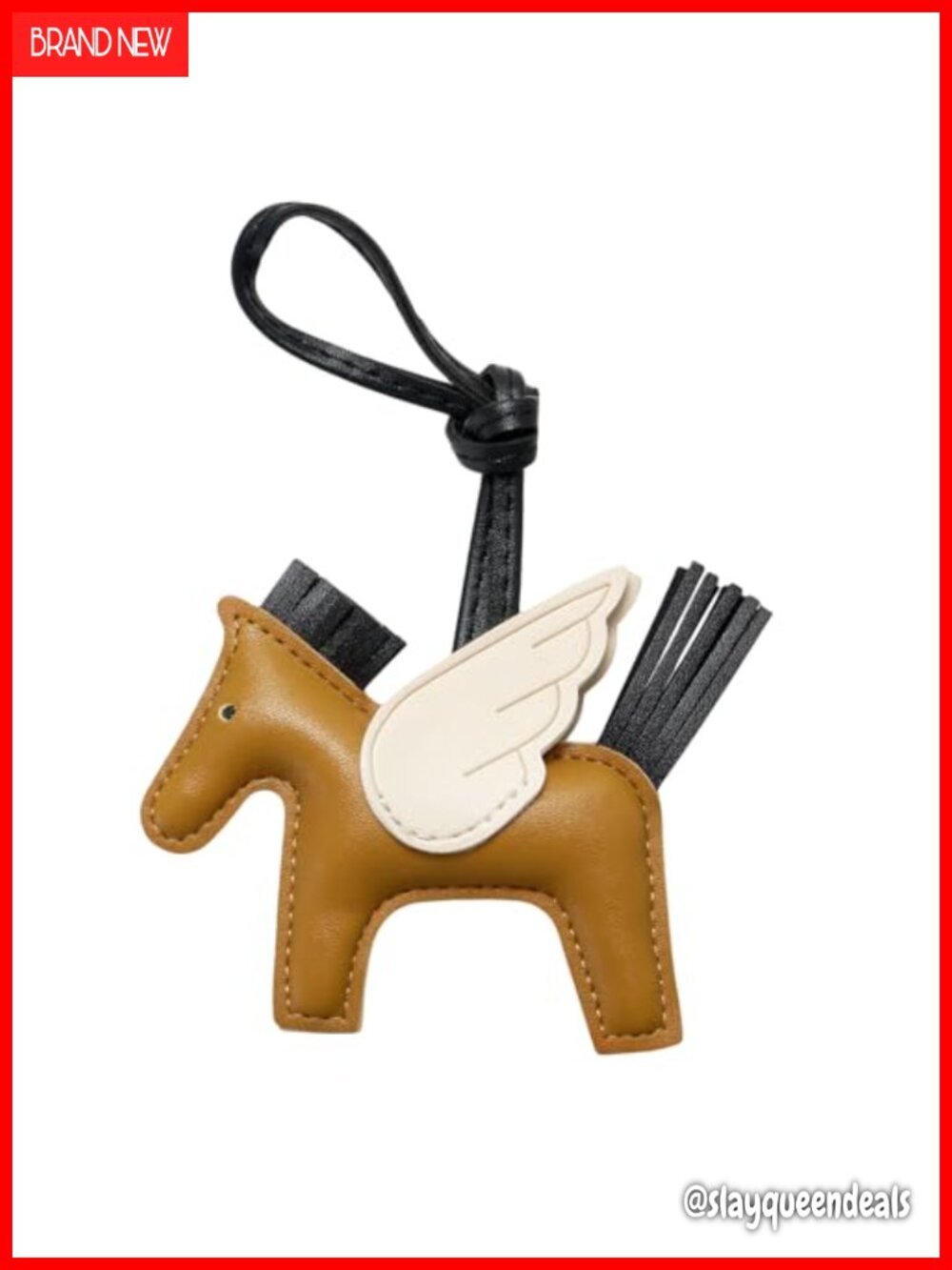 Cute Horse Bag Charms Keychain PU Leather Pendant for Handbags Tote Accessories